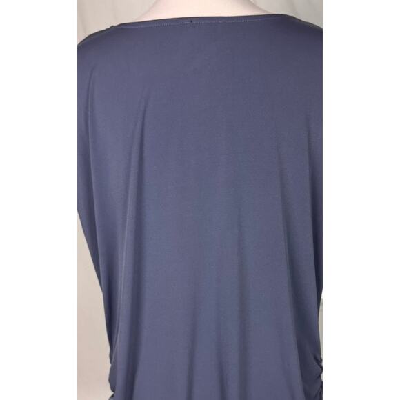 Lane Bryant Womens Plus Size Blue Gray Cap Sleeve Drape Neck Top - Picture 7 of 8